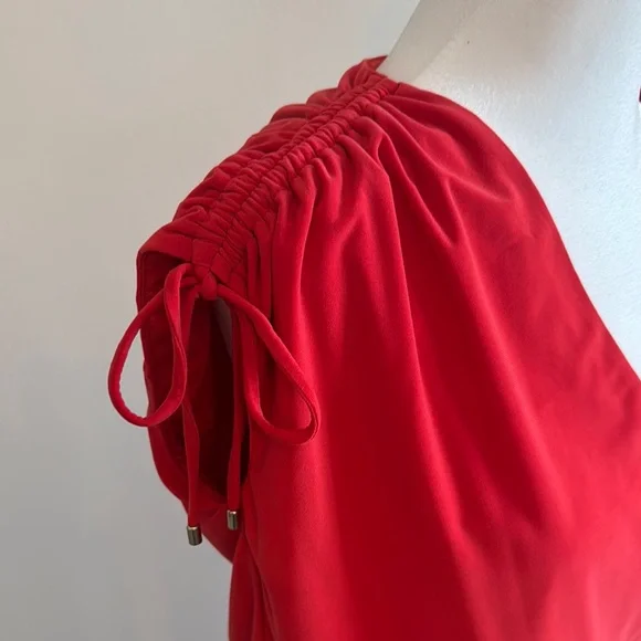 White House Black Market Red Sleeveless V-Neck Mini Dress - Picture 5 of 9